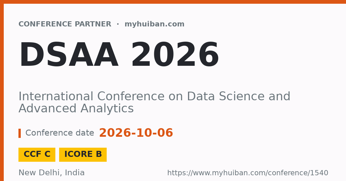 DSAA 2026 (CCF C): International Conference on Data Scien ...