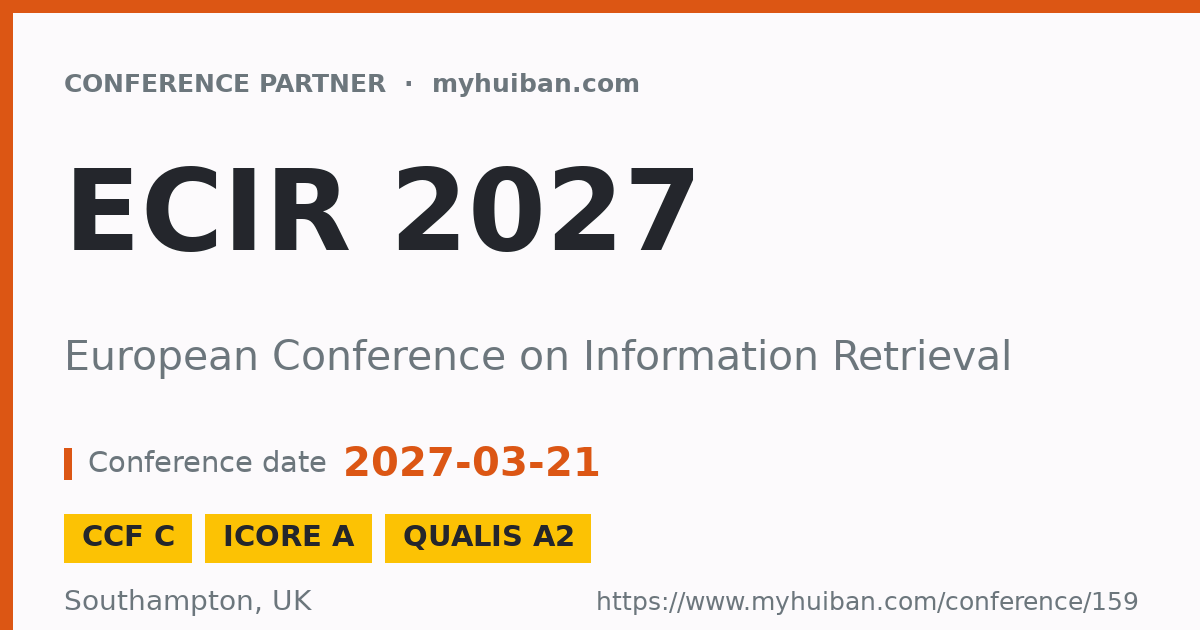 ECIR 2027 (CCF C): European Conference on Information Ret ...