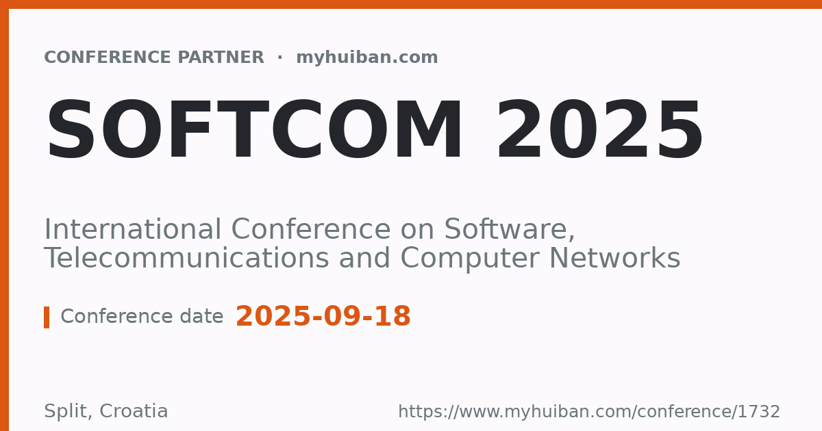 SoftCOM 2025: International Conference on Software, Telec ...