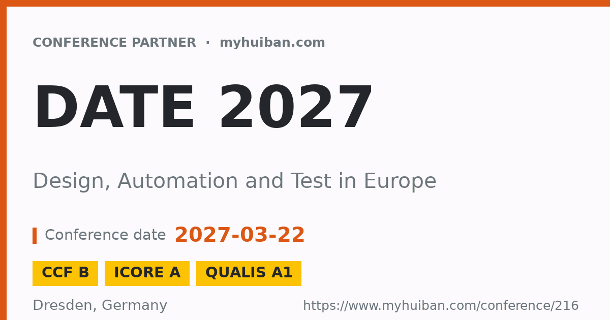 DATE 2026: Design, Automation and Test in Europe - Conference Partner