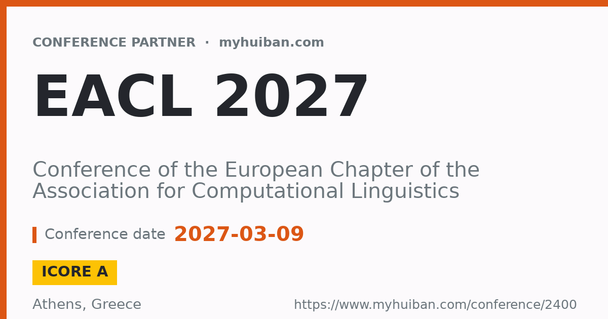 EACL 2027 (ICORE A): Conference of the European Chapter o ...