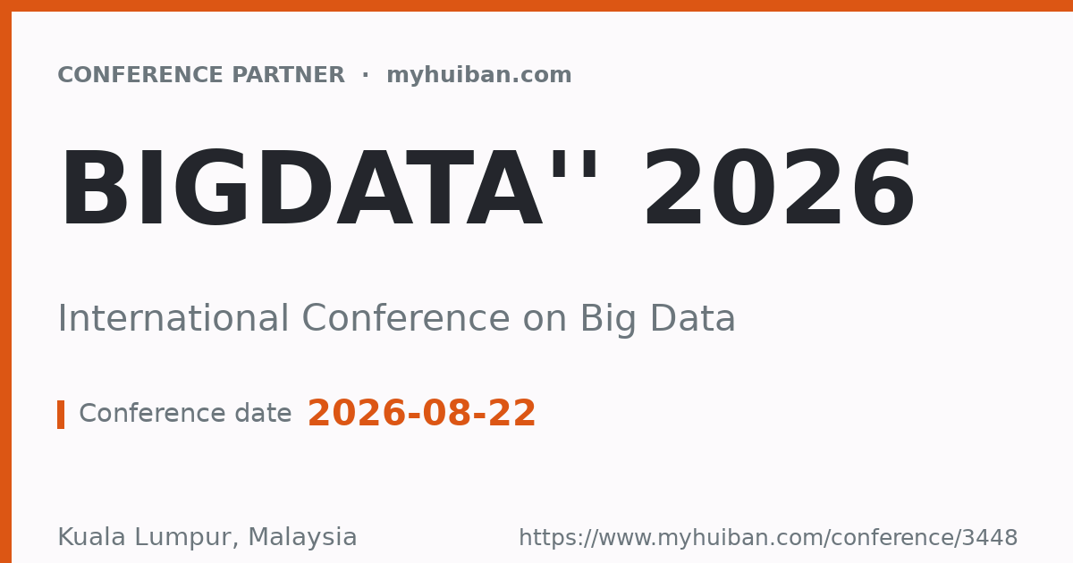 BigData'' 2026: International Conference on Big Data - Conference Partner