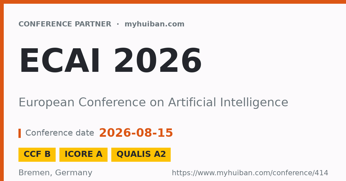 ECAI 2025: European Conference on Artificial Intelligence