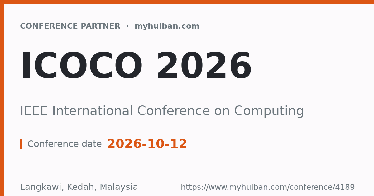 ICOCO 2026: IEEE International Conference on Computing - Conference Partner