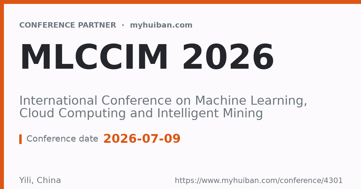 MLCCIM 2026: International Conference on Machine Learning ...
