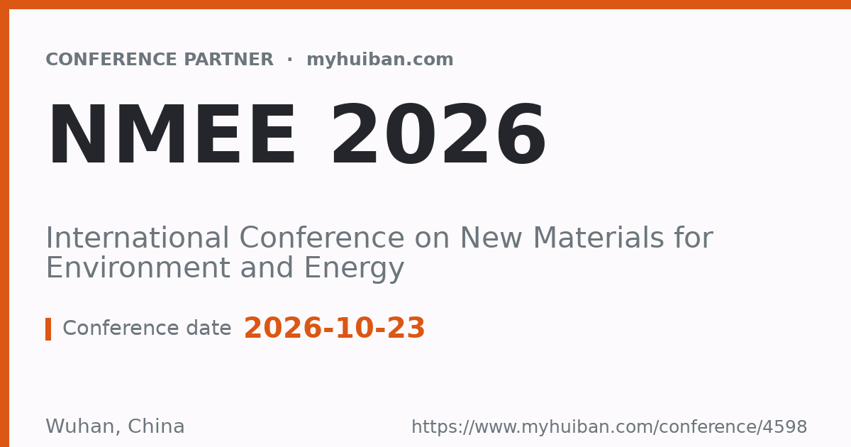 NMEE 2023: International Conference on New Materials for ...