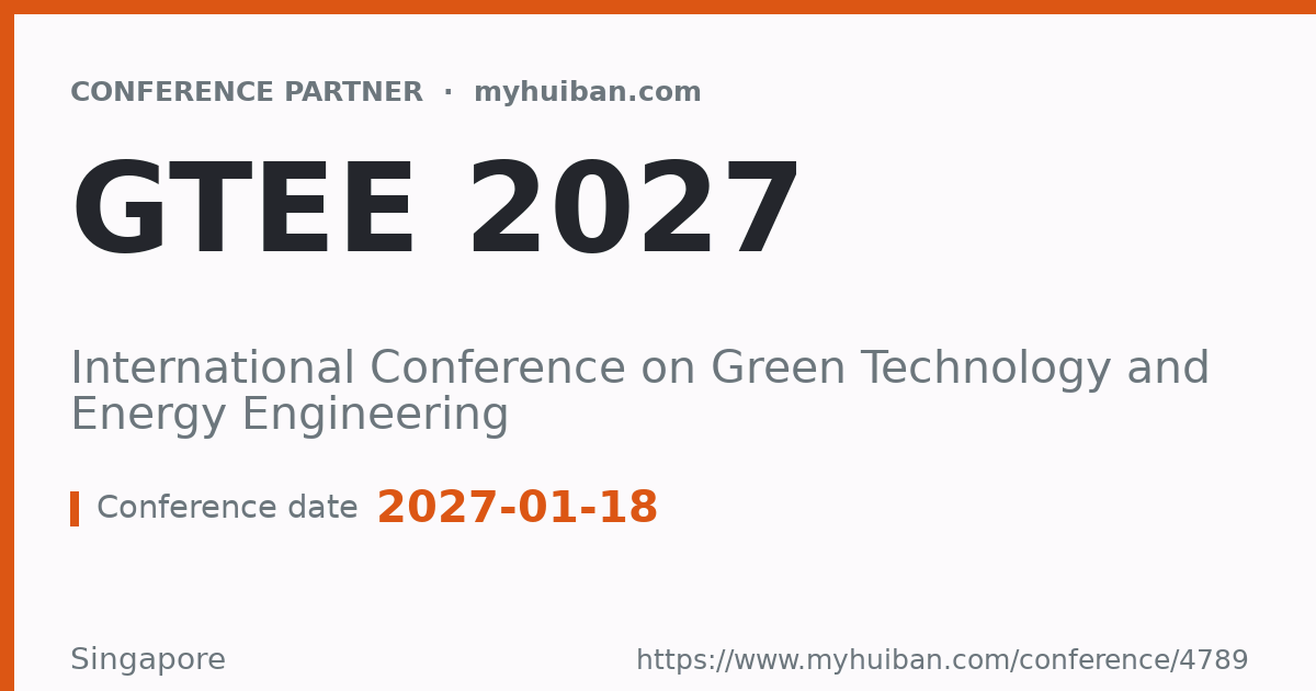 GTEE 2026: International Conference on Green Technology a ...