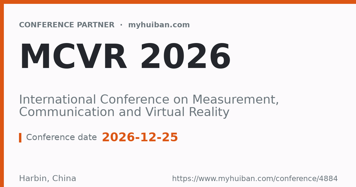 MCVR 2026: International Conference on Measurement, Communication and ...