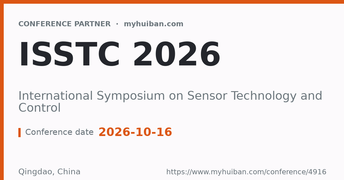 ISSTC 2026: International Symposium on Sensor Technology ...