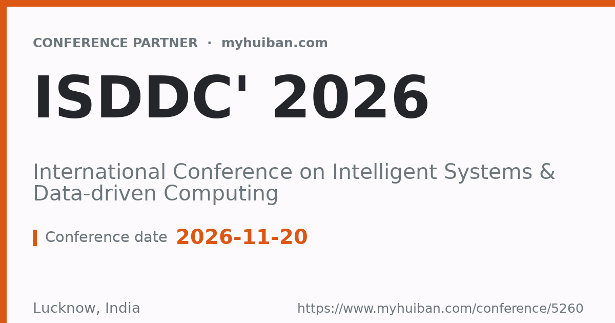 ISDDC' 2026: International Conference on Intelligent Syst...