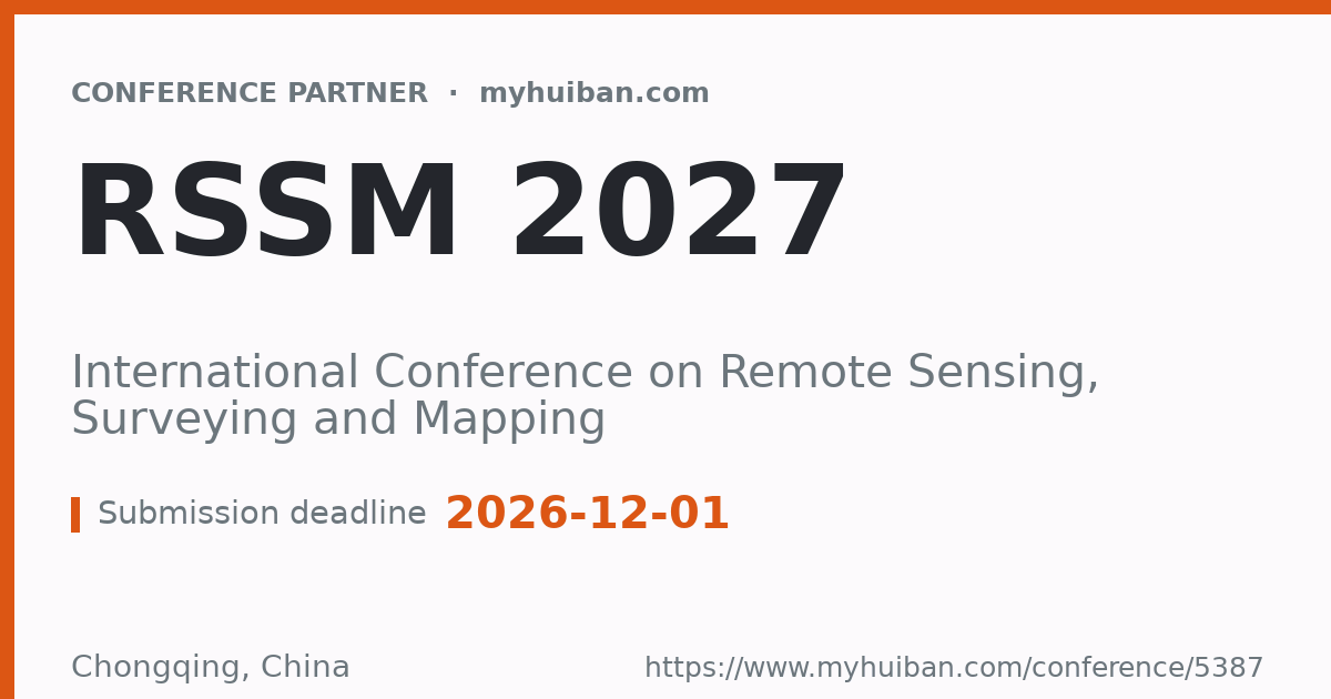 RSSM 2027: International Conference on Remote Sensing, Su ...