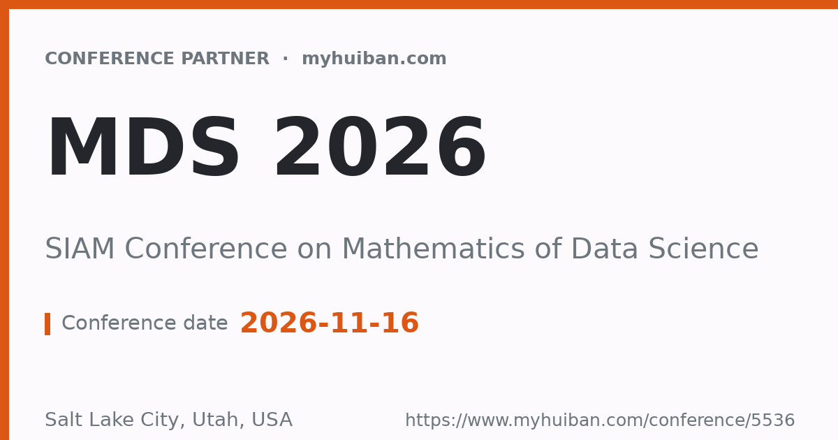 MDS 2026: SIAM Conference on Mathematics of Data Science