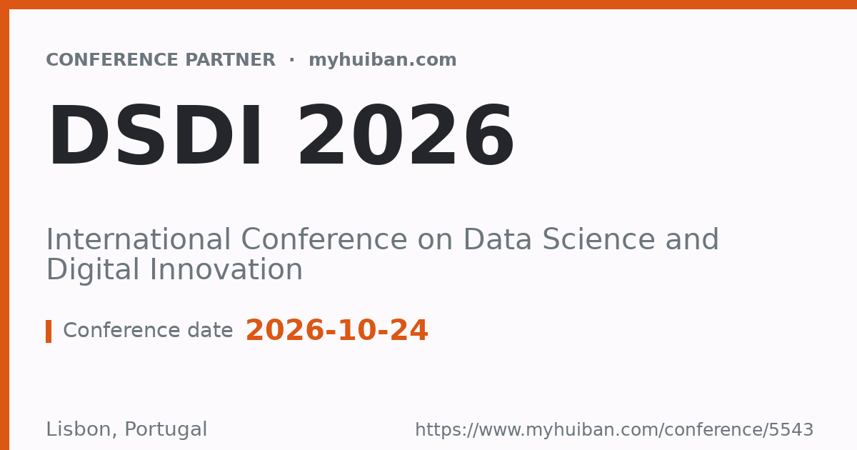 DSDI 2026: International Conference on Data Science and D ...