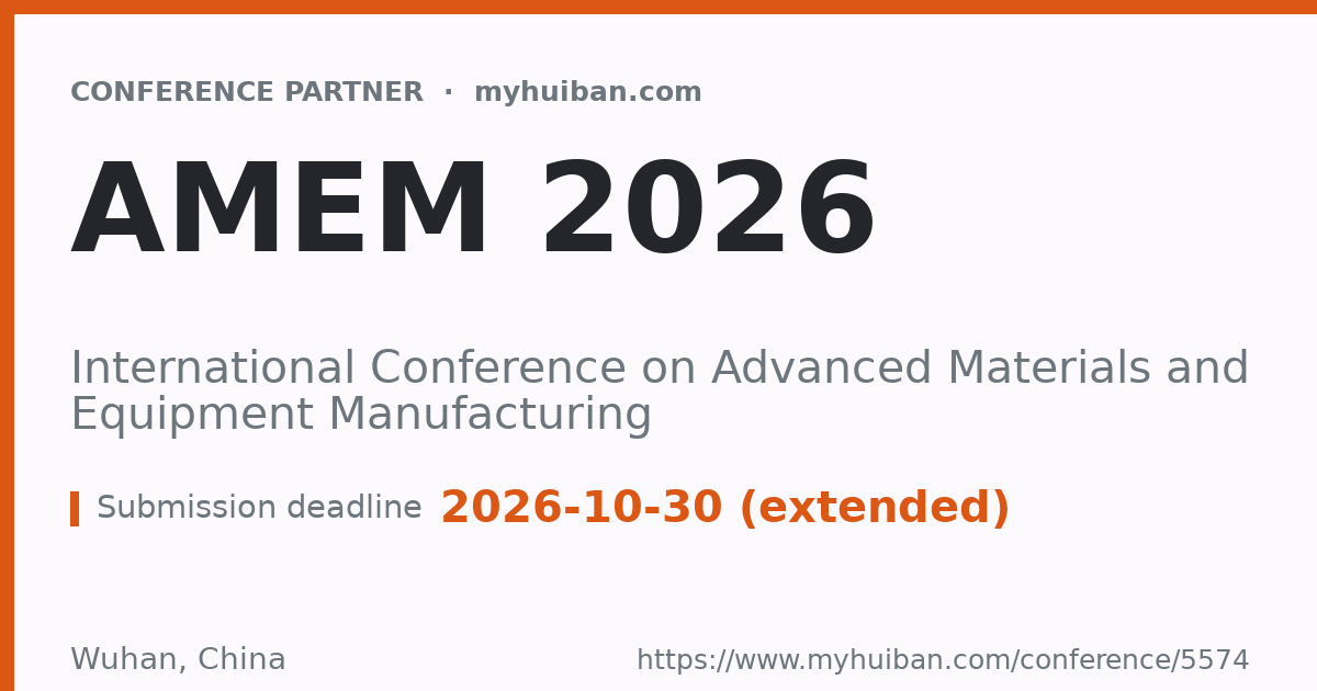 AMEM 2026: International Conference on Advanced Materials...