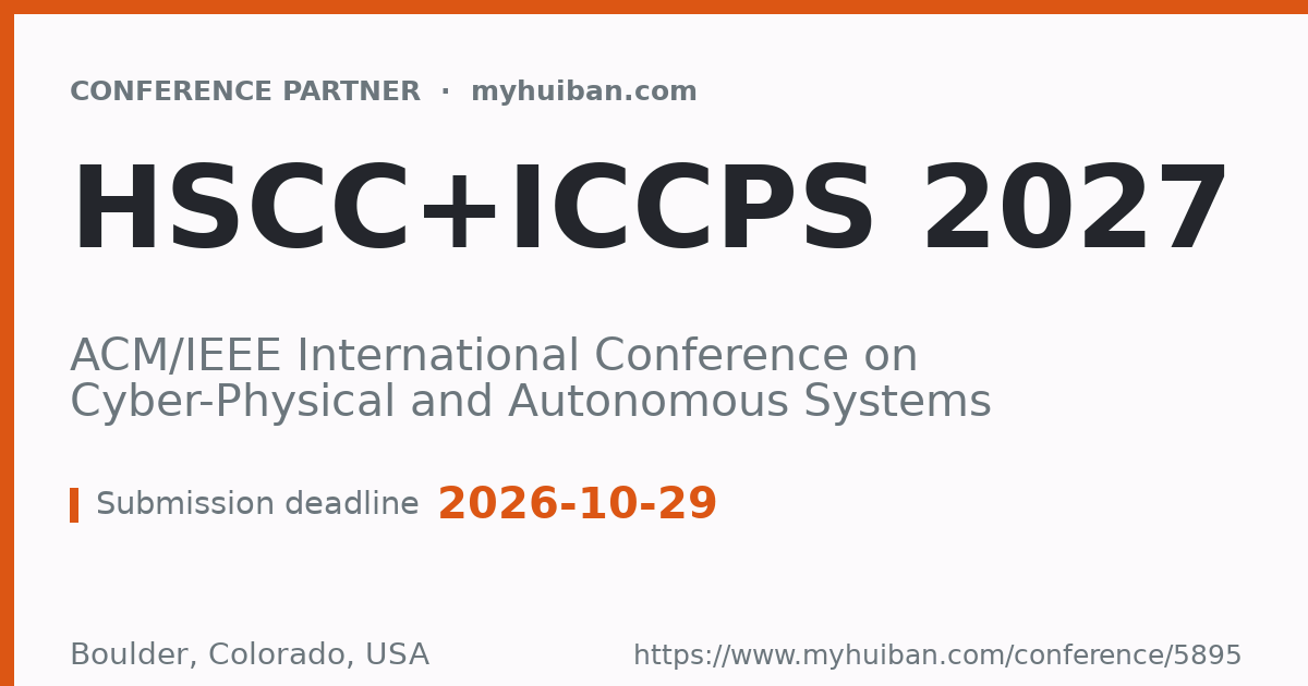 HSCC+ICCPS 2027: ACM/IEEE International Conference on Cyb...