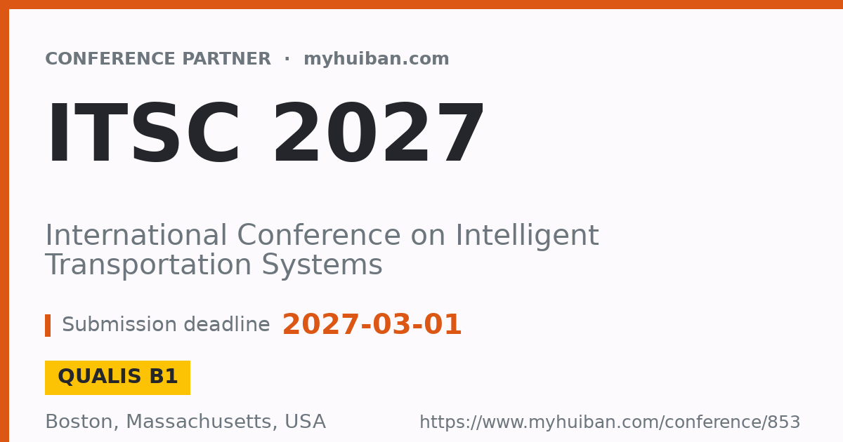 ITSC 2025: International Conference on Intelligent Transp ...